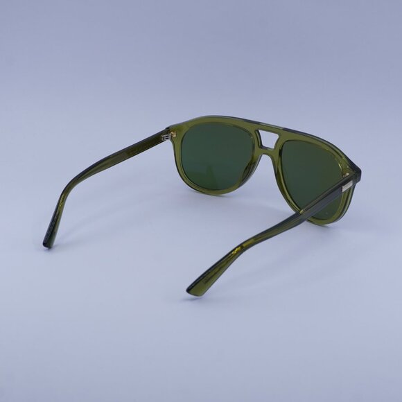 Gucci GG1320S 003 Sunglasses Olive Green Aviator Frame, Green Lenses - Picture 8 of 11